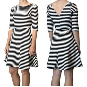 PIXLEY Stitch Fix Kathy Fit & Flare Striped Dress Black M
